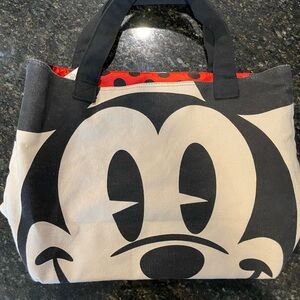 DISNEY STORE Minnie and Mickey Mouse Canvas Tote Bag